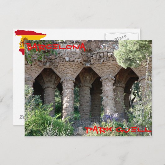 Park Guell Barcelona Postkarte (Vorne/Hinten)