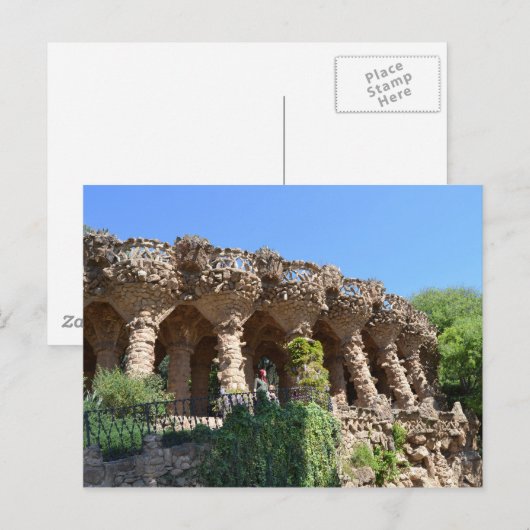 Park Güell, Barcelona Postkarte (Vorne/Hinten)