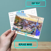 Park Guell Barcelona Spanien Modernes Postkarte