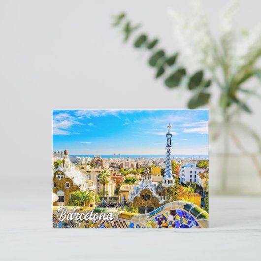 Park Guell, Barcelona, Spanien Postkarte (Stehend Vorderseite)