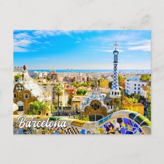 Park Guell, Barcelona, Spanien Postkarte (Vorderseite)