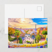 Park Guell, Barcelona, Spanien Postkarte (Vorne/Hinten)