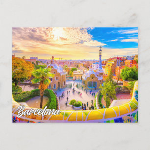 Park Guell, Barcelona, Spanien Postkarte