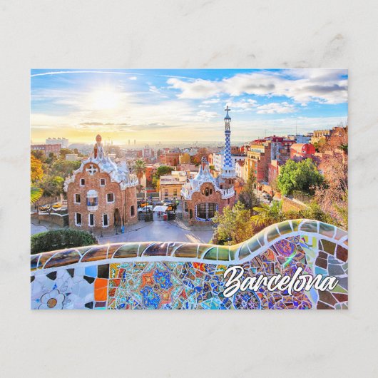 Park Guell, Barcelona, Spanien Postkarte (Vorderseite)