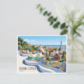 Park Güell Barcelona Spanien Postkarte (Stehend Vorderseite)