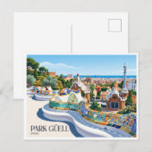 Park Güell Barcelona Spanien Postkarte (Vorne/Hinten)