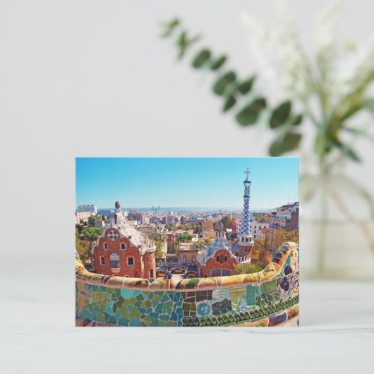 Park Guell, Barcelona - Spanien Postkarte (Stehend Vorderseite)