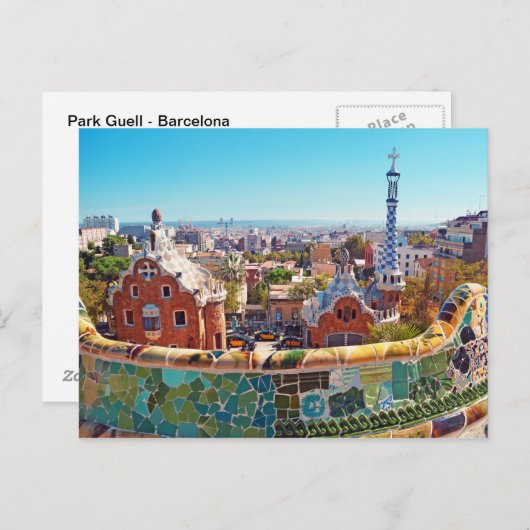 Park Guell, Barcelona - Spanien Postkarte (Vorne/Hinten)