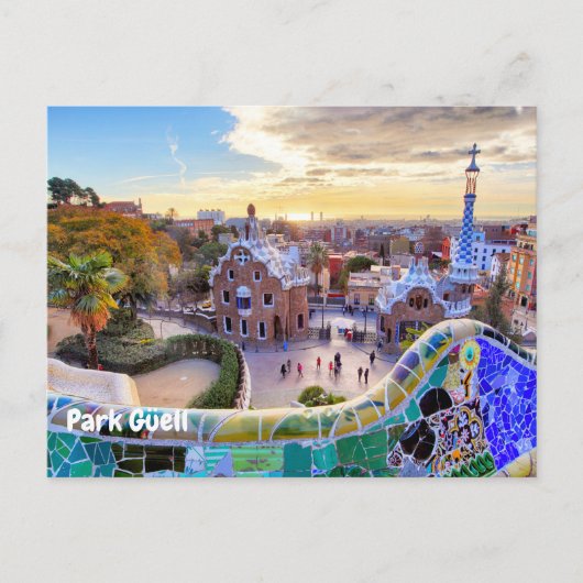 Park Güell, Barcelona, Spanien Postkarte (Vorderseite)