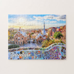 Park Guell, Barcelona, Spanien Puzzle
