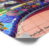 Park Guell Barcelona Spanien Vintage Travel Poster (Ecke)