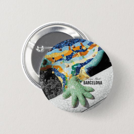Park Guell Barcelonas Gaudi Button (Vorne & Hinten)