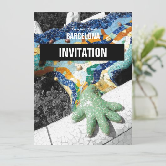 Park Guell Barcelonas Gaudi Einladung (Stehend Vorderseite)