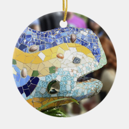 Park Guell Drache Verzierung Keramik Ornament (Vorne)