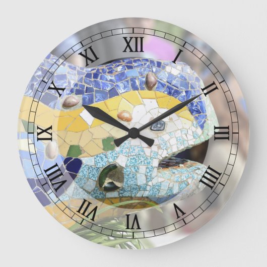 Park Guell dragon Wall Clock Große Wanduhr (Vorderseite)