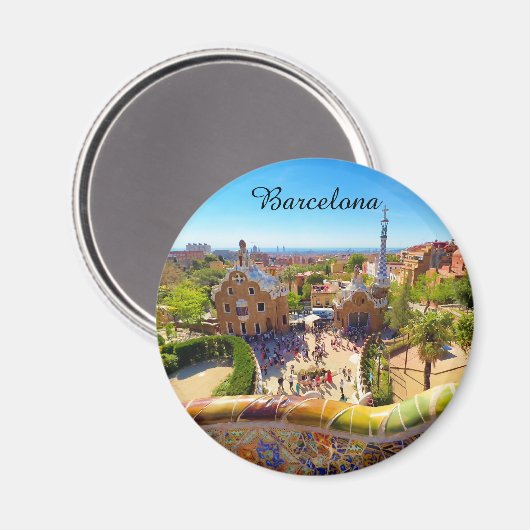 Park Güell in Barcelona Magnet (Vorderseite/Rückseite)
