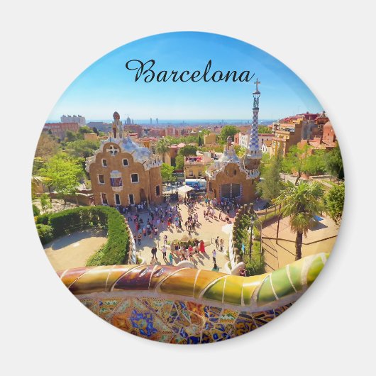 Park Güell in Barcelona Magnet (Vorne)