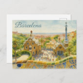 Park Güell in Barcelona Postkarte (Vorne/Hinten)