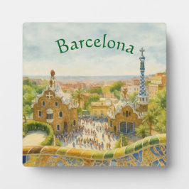 Park Güell in Barcelona, Spanien Fotoplatte
