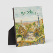 Park Güell in Barcelona, Spanien Fotoplatte (Vorderseite)