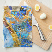 Park Guell in Barcelona Spanien Küchentuch (Viertel Falte)