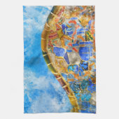 Park Guell in Barcelona Spanien Küchentuch (Vertikal)