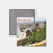 Park Guell in Barcelona, Spanien Magnet (Vorderseite/Rückseite)