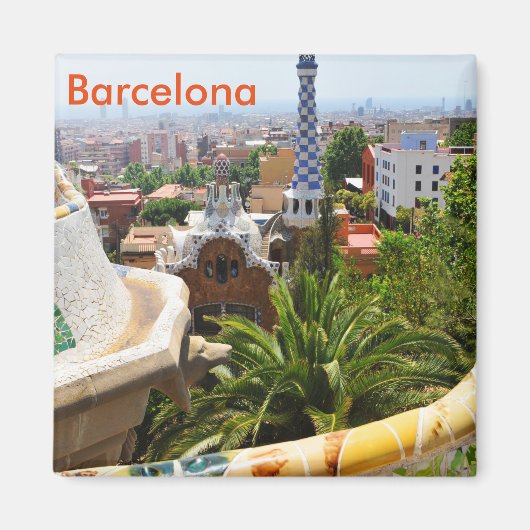 Park Guell in Barcelona, Spanien Magnet (Vorne)