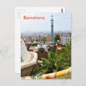 Park Guell in Barcelona, Spanien Postkarte (Vorne/Hinten)