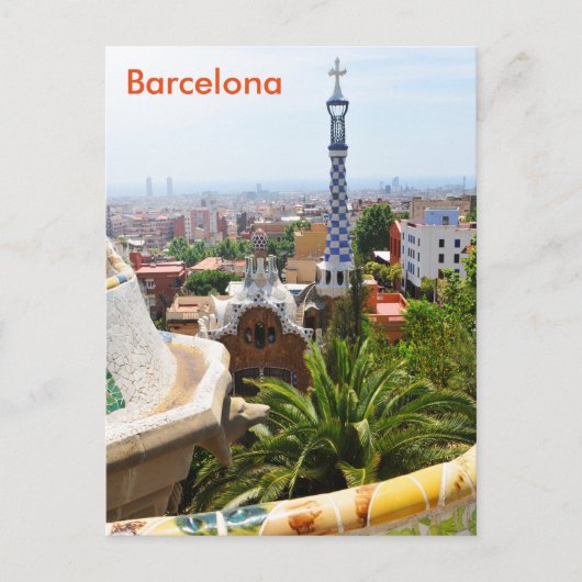 Park Guell in Barcelona, Spanien Postkarte (Vorderseite)