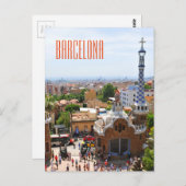 Park Guell in Barcelona, Spanien Postkarte (Vorne/Hinten)