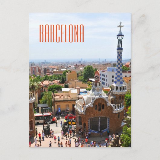 Park Guell in Barcelona, Spanien Postkarte (Vorderseite)