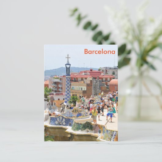 Park Guell in Barcelona, Spanien Postkarte (Stehend Vorderseite)