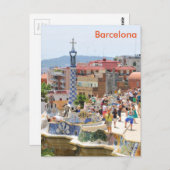 Park Guell in Barcelona, Spanien Postkarte (Vorne/Hinten)