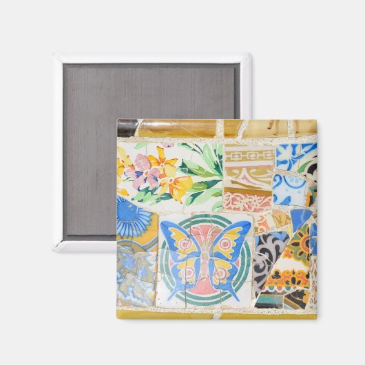 Park Guell mosaics Magnet (Vorderseite/Rückseite)