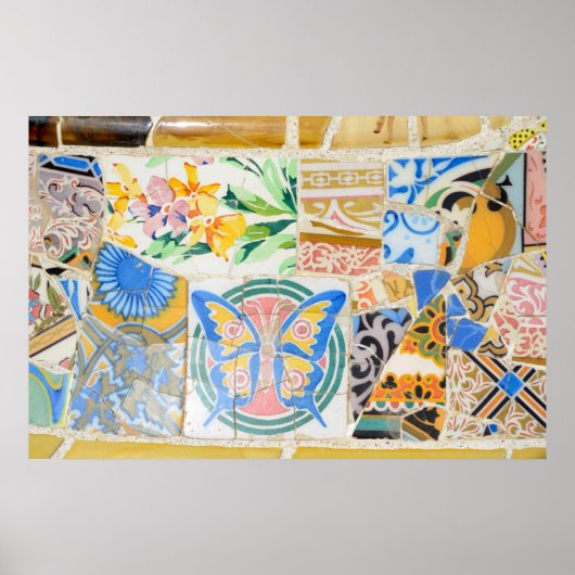 Park Guell mosaics Poster (Vorne)