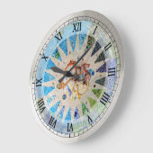 Park Guell mosaics Wall Clock Große Wanduhr (Winkel)