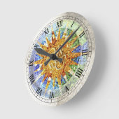 Park Guell mosaics Wall Clock Runde Wanduhr (Winkel)