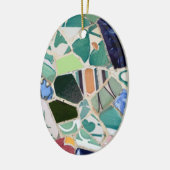 Park Guell Mosaik-Oval Verzierung Keramik Ornament (Links)