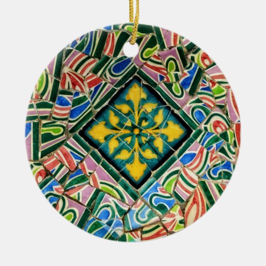 Park Guell Mosaiken Keramik Ornament (Vorne)