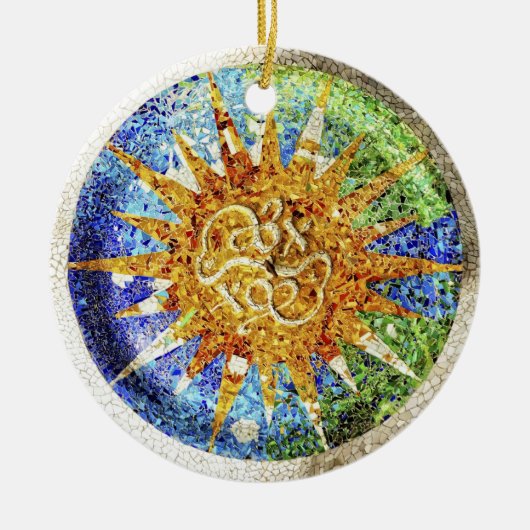 Park Guell Mosaiken Verzierung Keramikornament (Vorne)