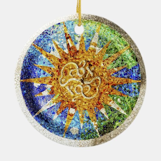 Park Guell Mosaiken Verzierung Keramikornament (Hinten)