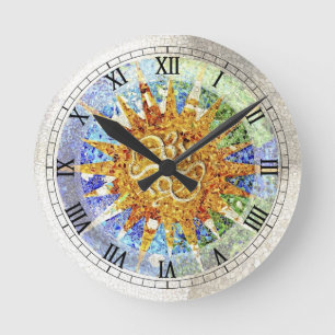 Park Guell Mosaiken Wanduhr