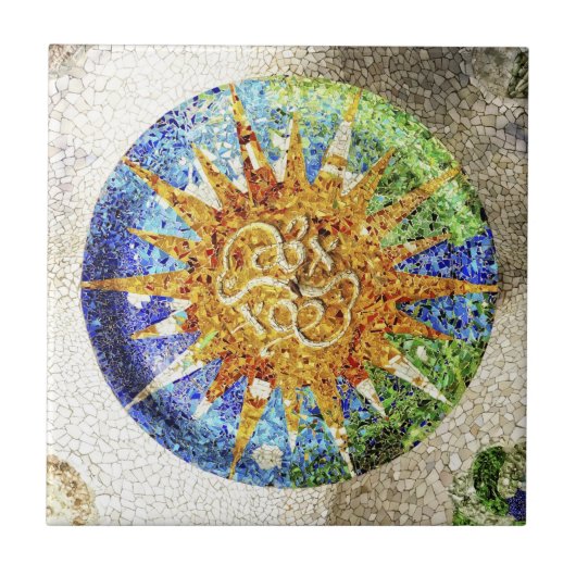 Park Guell Mosaikfliese Fliese (Vorderseite)