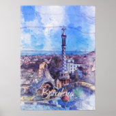 Park Guell Sketch Poster (Vorne)