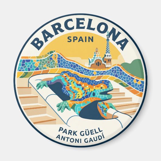 Park Güell Spanien Magnet (Vorne)