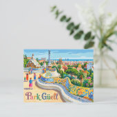 Park Güell Spanien Postkarte (Stehend Vorderseite)