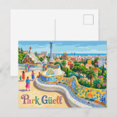 Park Güell Spanien Postkarte (Vorne/Hinten)