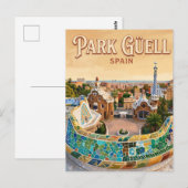 Park Güell Spanien Postkarte (Vorne/Hinten)
