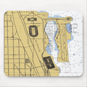 Park-Hafen-Diagramm Mousepad Chicagos IL Burnham